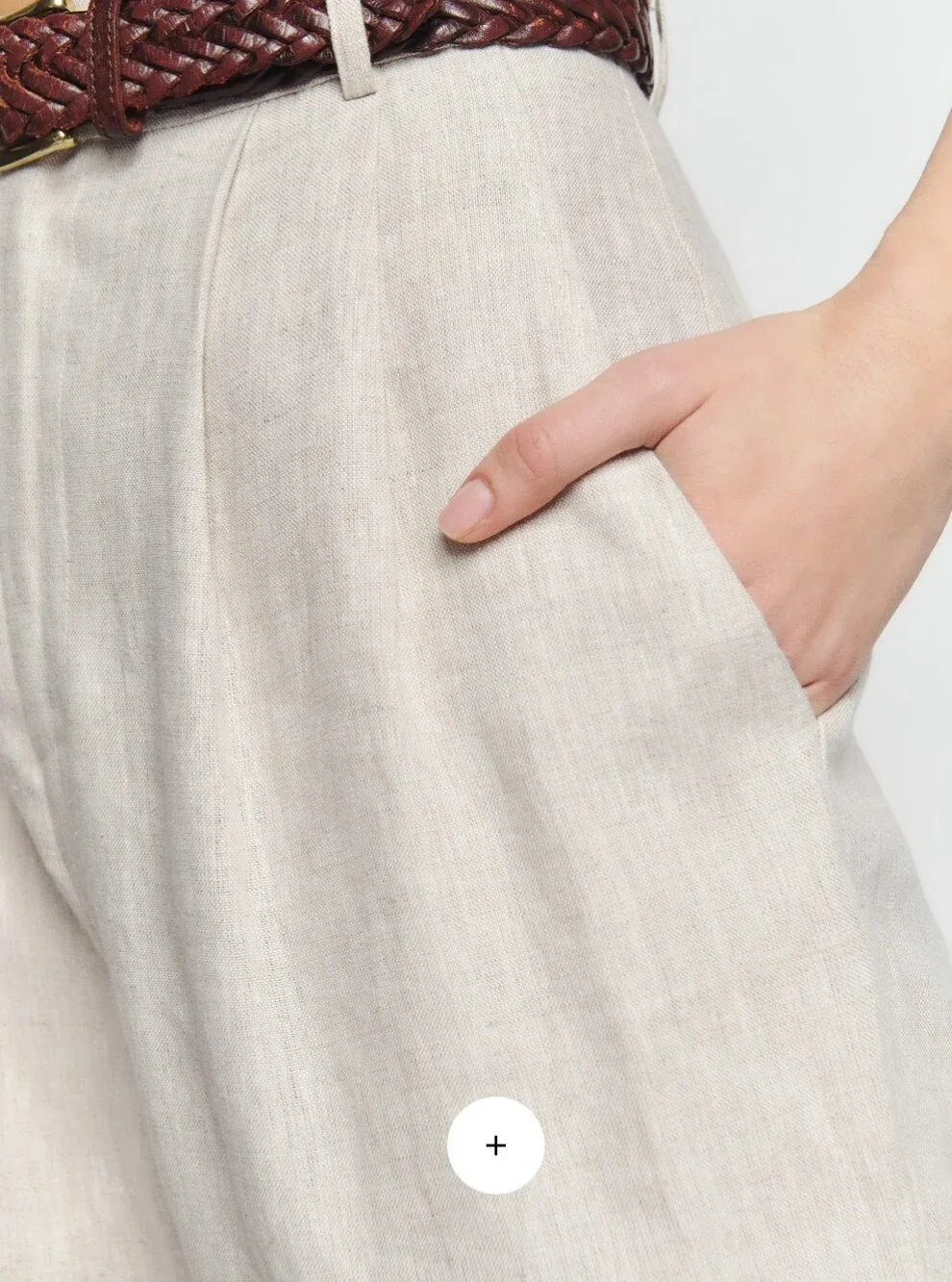 NWT Reformation Mason High-Waist Wide-Leg Linen Pants in Natural